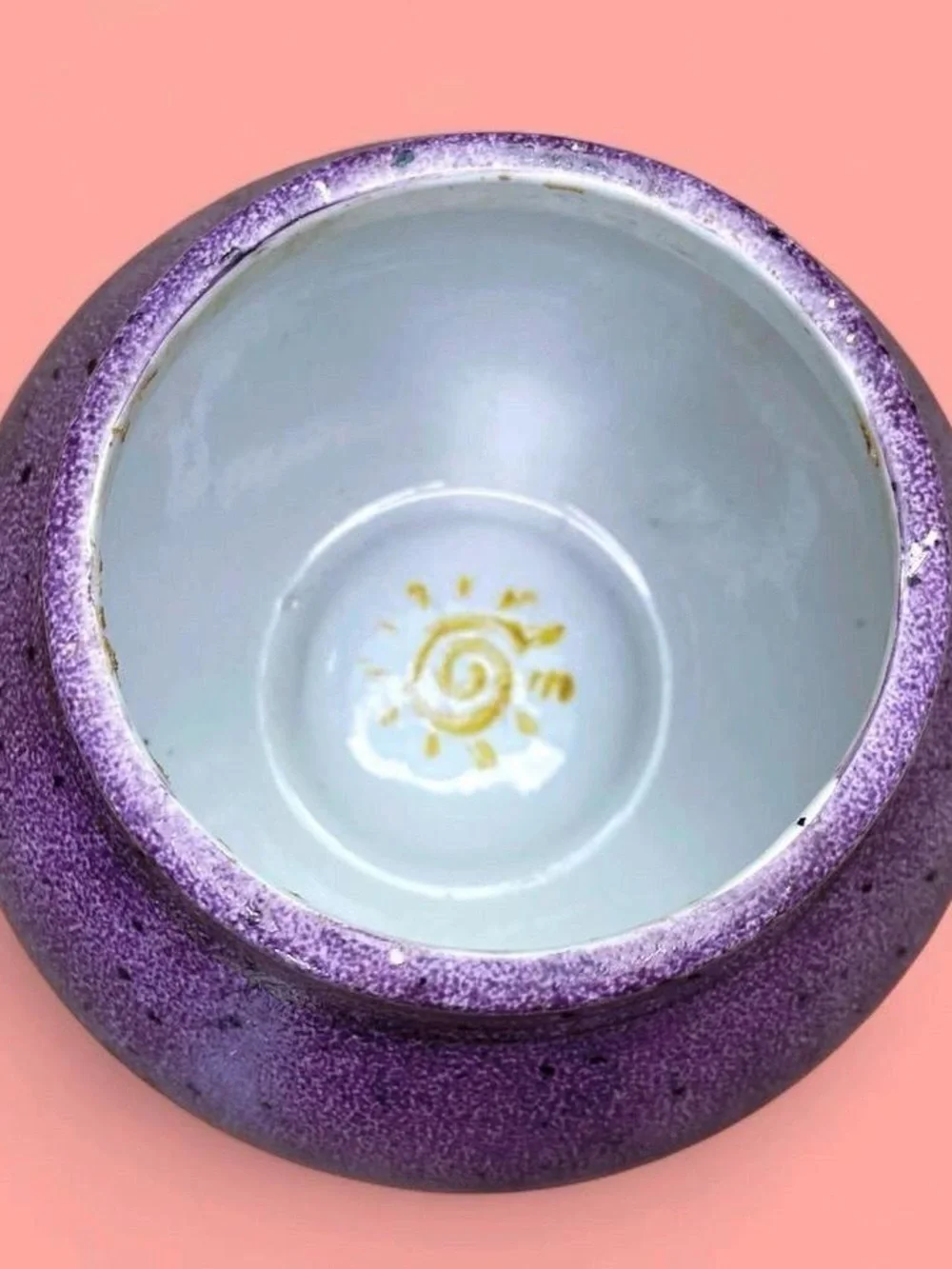 Vintage Ecco Nova Medieval Monarch Purple Gold Porcelain Planter Vase - Picture 7 of 8